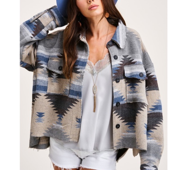Last 1  L then sold out New Bohemian Aztec Southwest Sedona High Low Jacket - Picture 9 of 12
